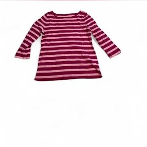 Talbots Women’s Long Sleeve Striped Tee - Pink Monochrome